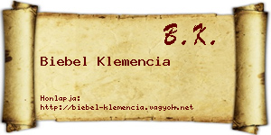 Biebel Klemencia névjegykártya